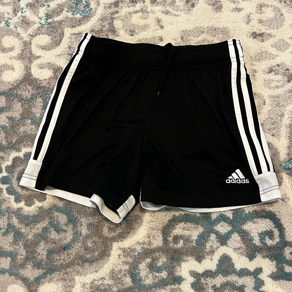 Adidas Black Shorts with White Accents